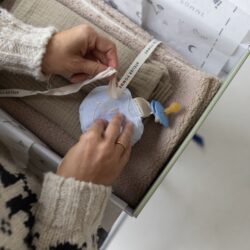 Atelier Pomme speendoekje smiley lovely linnen dreamy blue