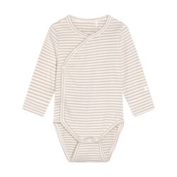 Fixoni overslagromper met lange mouw rib beige