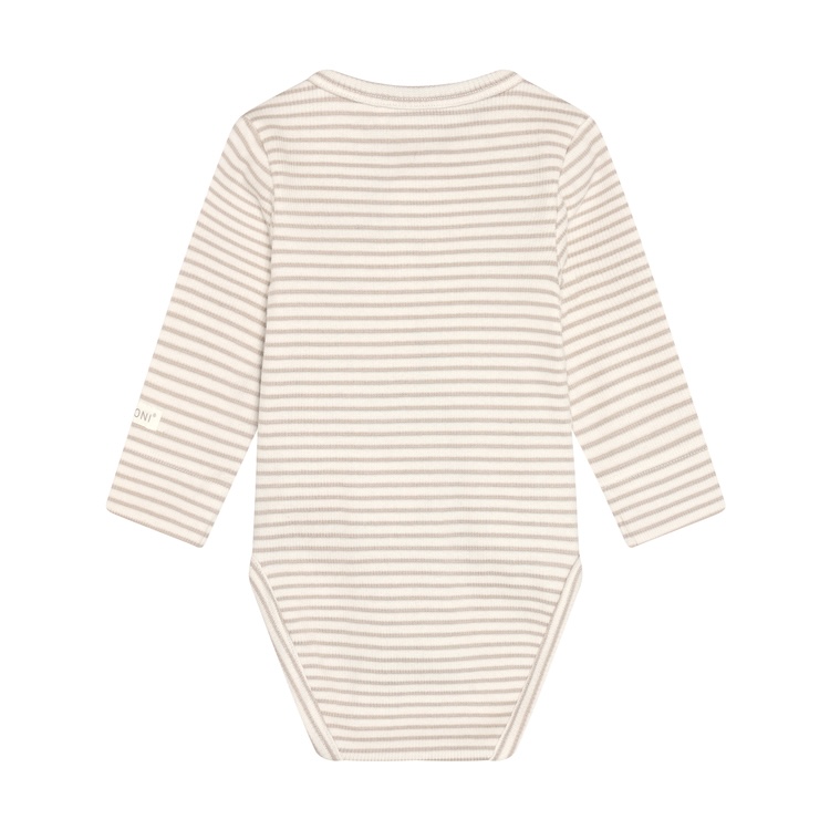 Fixoni overslagromper met lange mouw rib beige