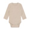 Fixoni romper met lange mouw rib beige melange