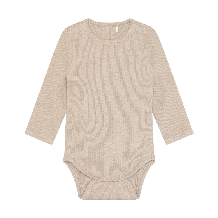 Fixoni romper met lange mouw rib beige melange
