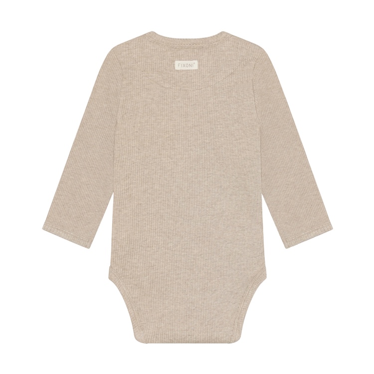 Fixoni romper met lange mouw rib beige melange
