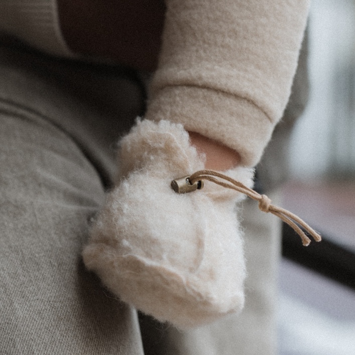 Alwero babyslofjes Emo 100% wol - 0-6 maanden