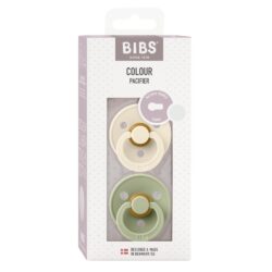 Bibs fopspeen round 2-pack ivory sage maat 1 en 2