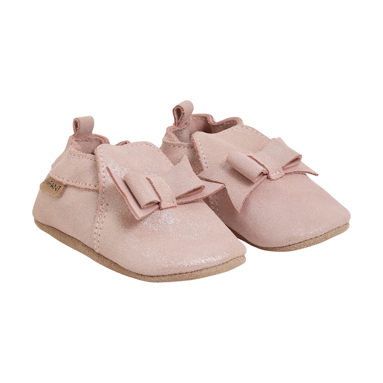 Enfant babyslofjes leer potpourri rose glitter