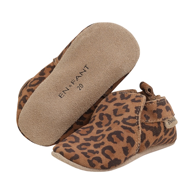 Enfant_babyslofjes_suede-leer_toffee_panter