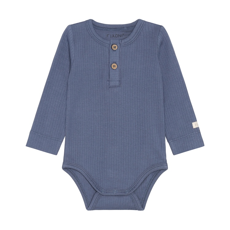 Fixoni romper met lange mouw rib donkerblauw
