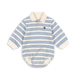 Konges Sløjd polo romper met lange mouw stripe ciel