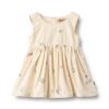 Wheat jurk Pinafore wrinkle sienna ivory embroidery flowers