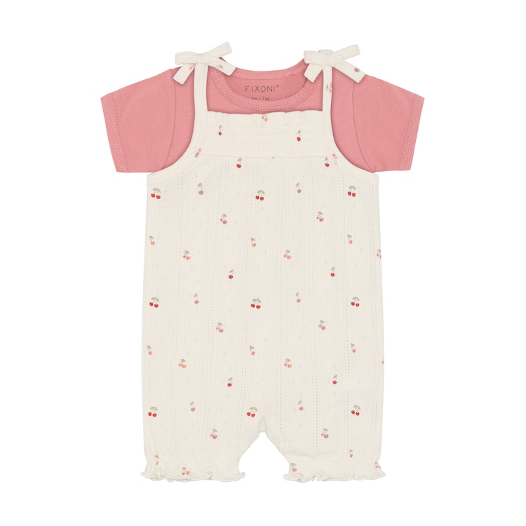 Fixoni jumpsuit met romper pointelle cherry