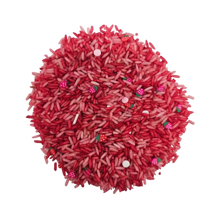 Grennn speelrijst aardbeien mix 750 gram