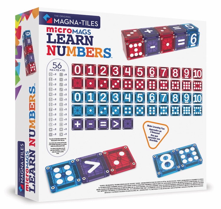 Magna Tiles magnetisch speelgoed getallen leren micromags 56 stuks