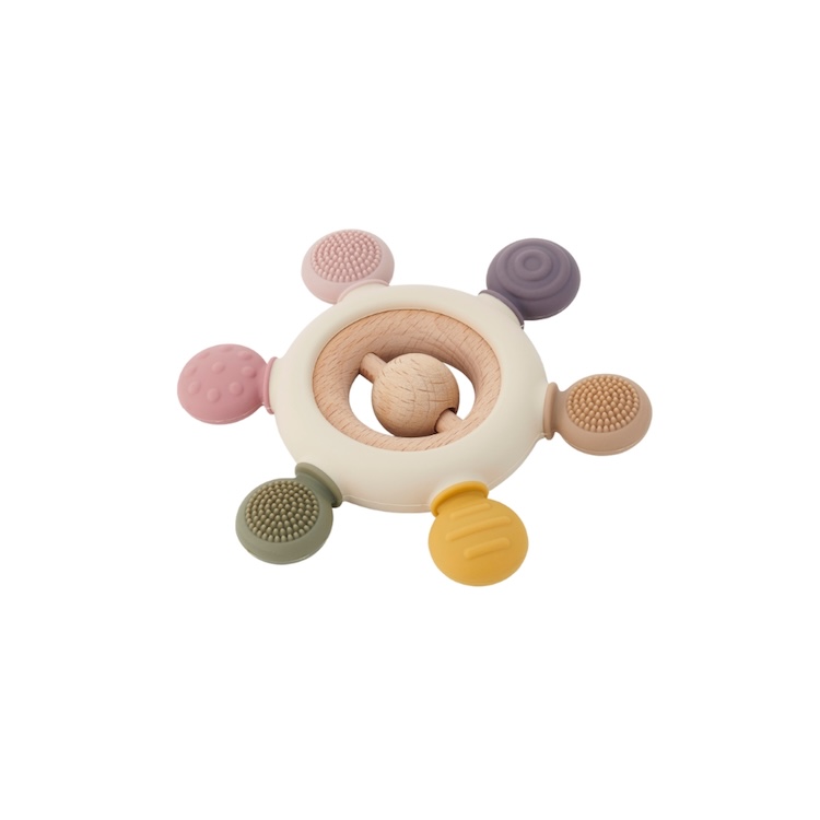 Tickit sensorisch speelgoed bijtring rammelaar pastel