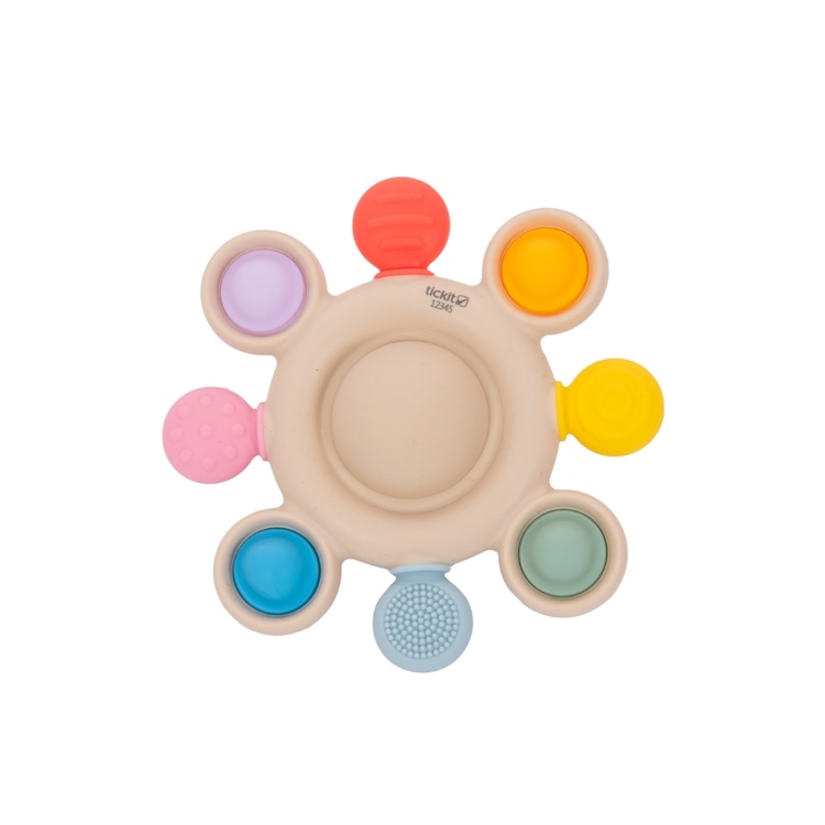 Tickit sensorisch speelgoed pop-it bijtring rammelaar