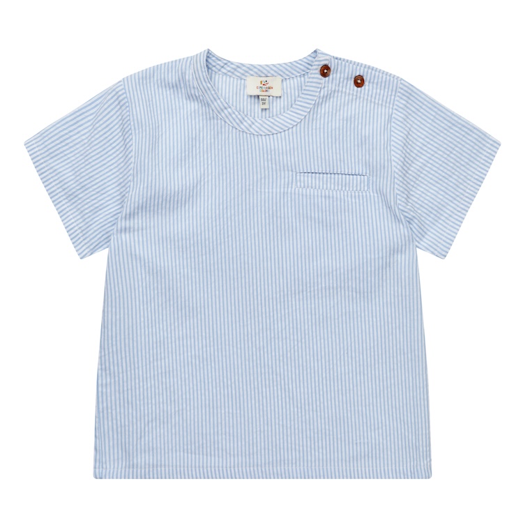Copenhagen Colors shirt blouse seersucker sky blue
