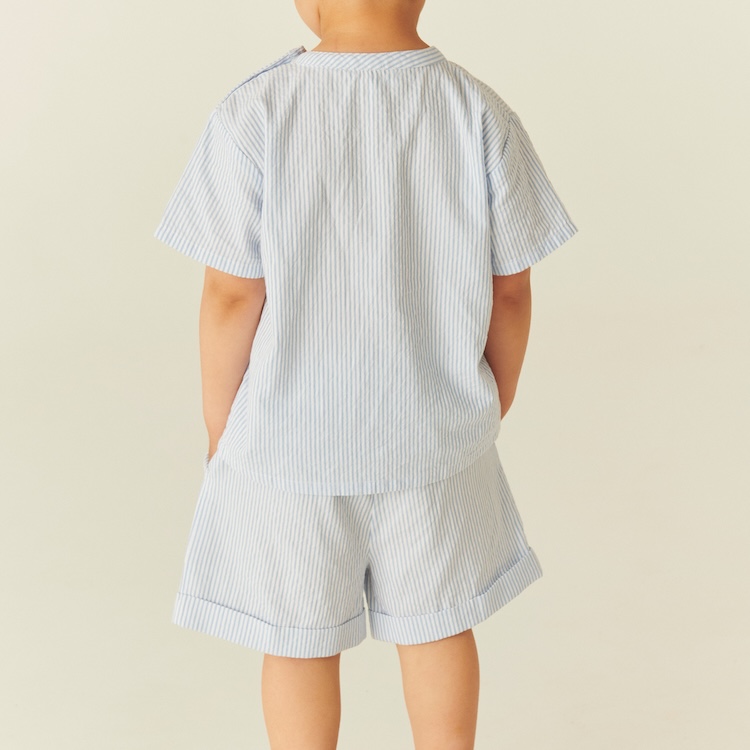 Copenhagen Colors shirt blouse seersucker sky blue