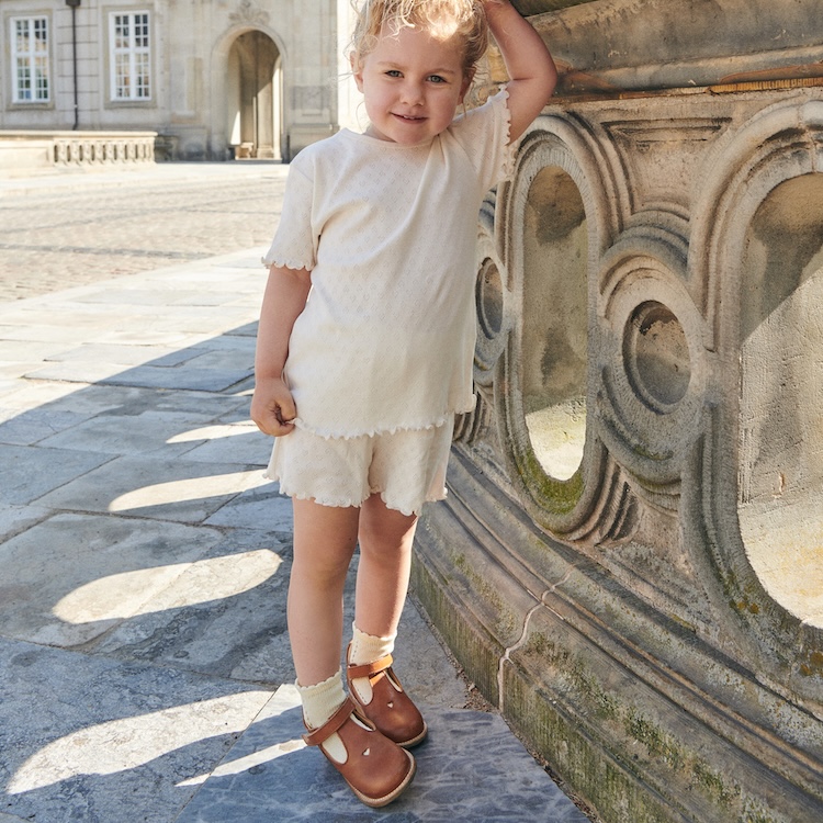 Copenhagen Colors t-shirt pointelle hartjes cream