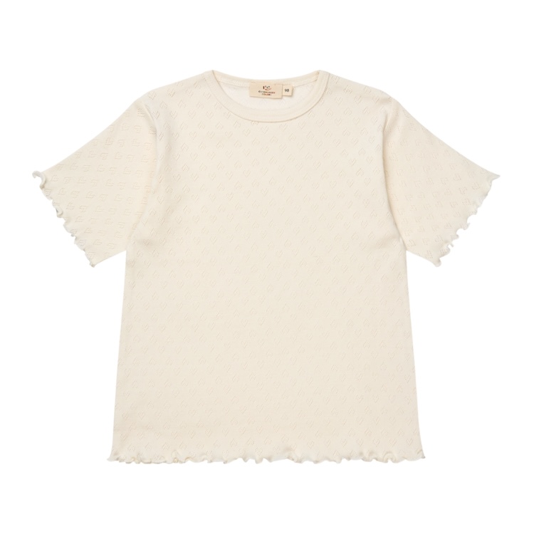 Copenhagen Colors t-shirt pointelle hartjes cream