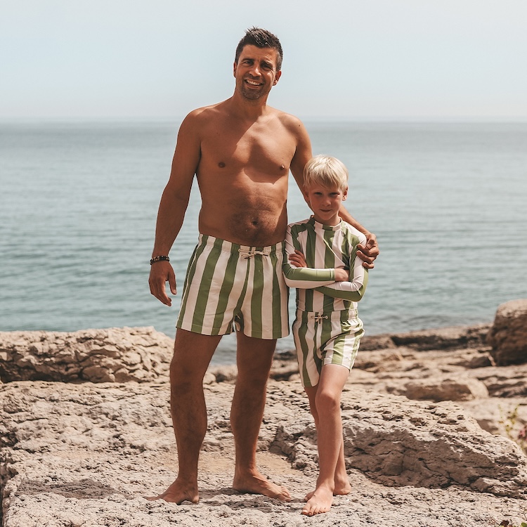 Salted Stories zwembroek wide stripe iguana