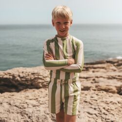 Salted Stories zwemshirt longsleeve wide stripte iguana