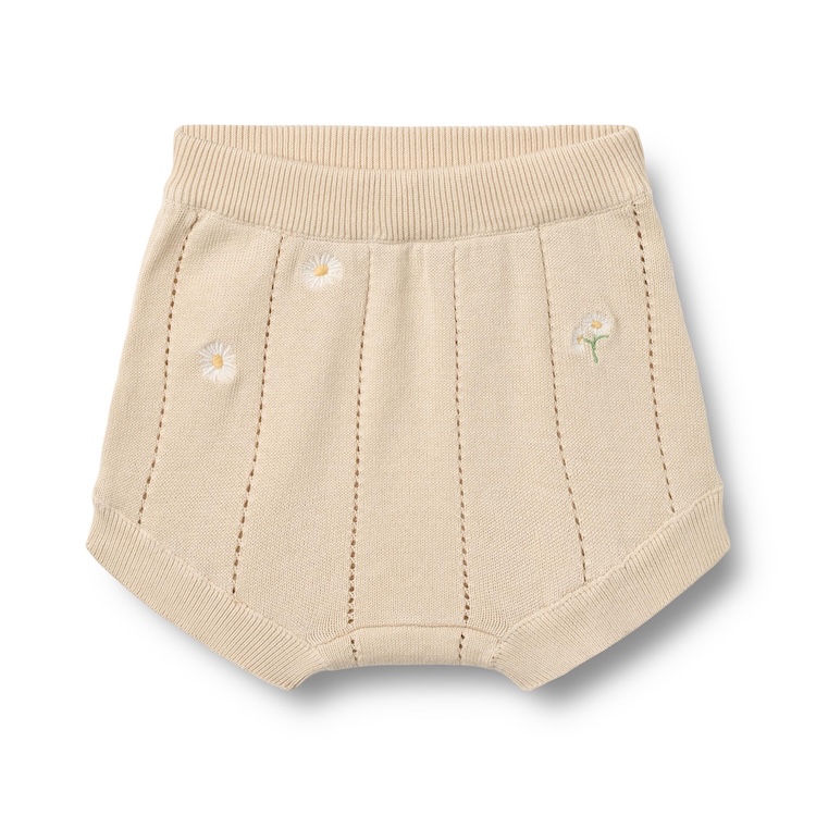 Wheat gebreide korte broek short Malvina sandshell white flowers