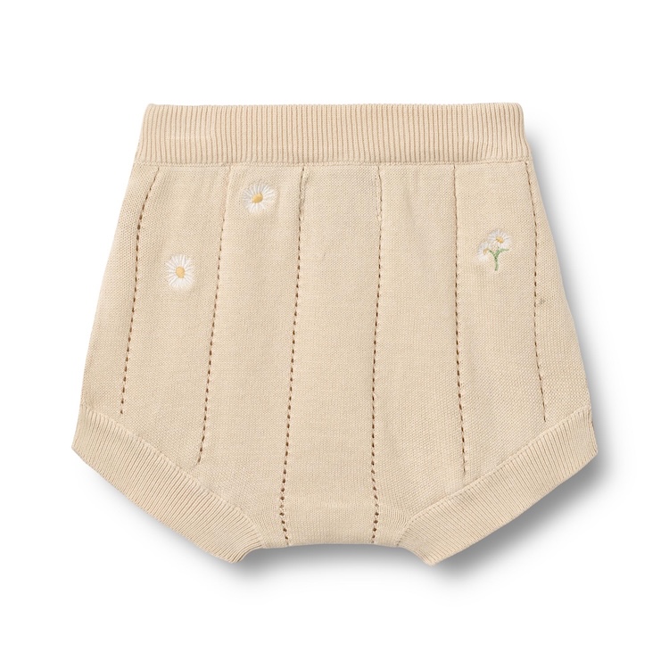 Wheat gebreide korte broek short Malvina sandshell white flowers