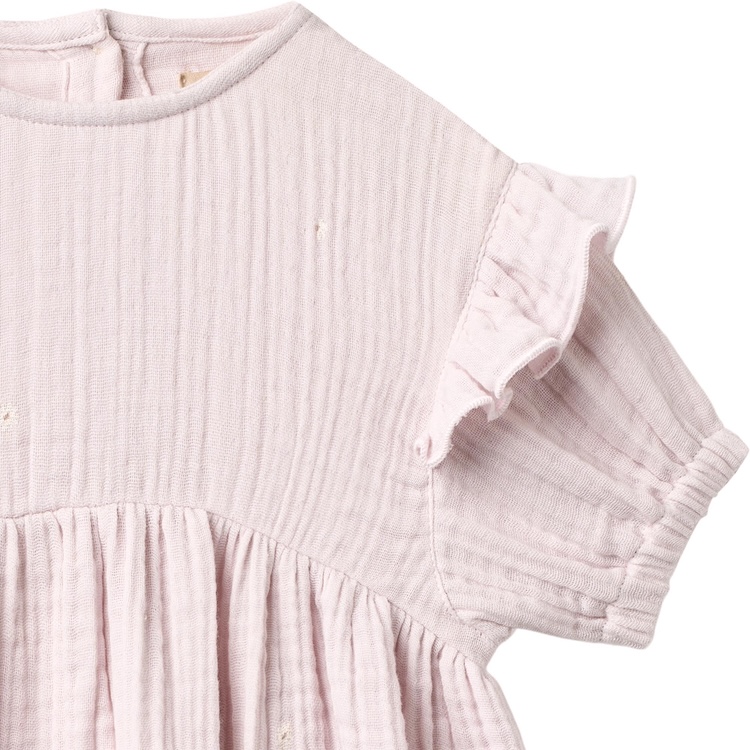 Wheat jurk 3/4 mouw Gro purple light flowers