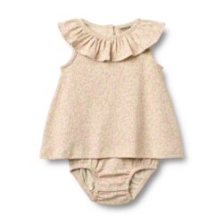 Wheat romperjurkje Ingeborg coral flowers