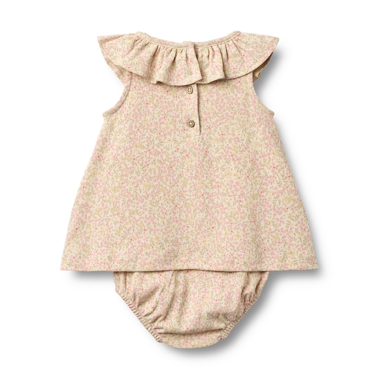 Wheat romperjurkje Ingeborg coral flowers