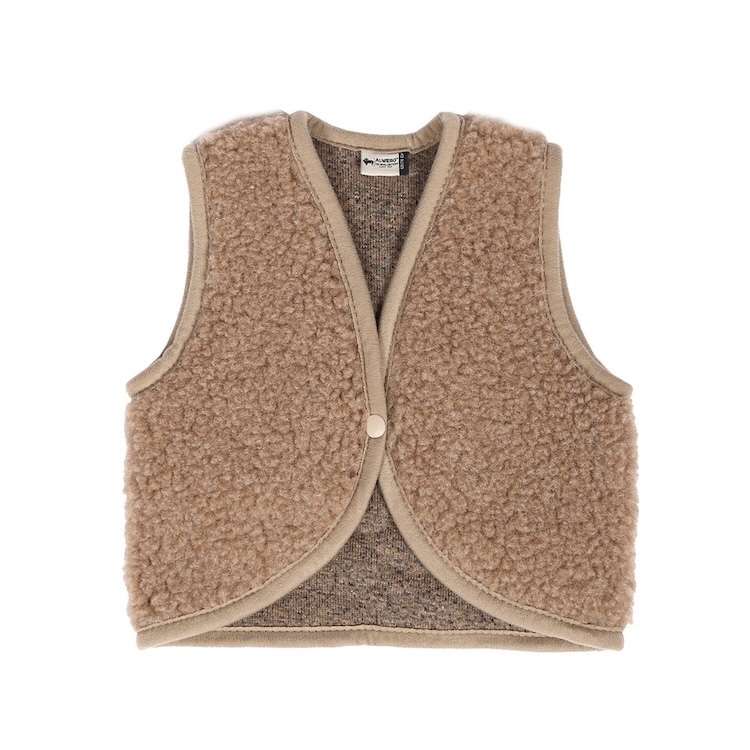 Alwero bodywarmer lulu light tan 100% merinowol