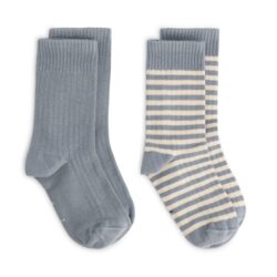 Gray Label rib sokken 2-pack stone gray-cream