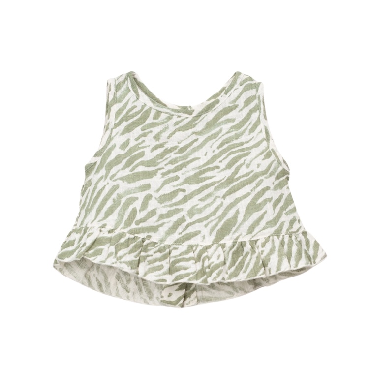 Play Up top zebra print green