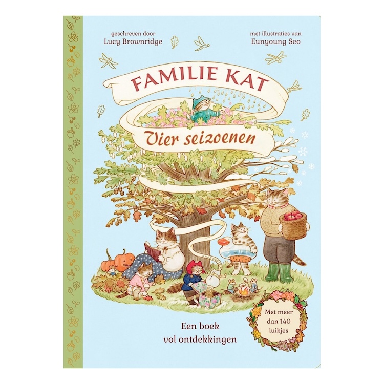Familie Kat vier seizoenen Kartonboek flapjesboek