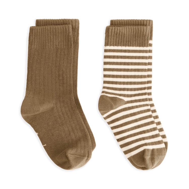 Gray Label rib sokken 2-pack woody-cream