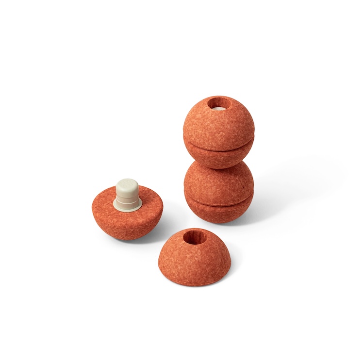 MODU 3 foam balls burnt orange - dusty green