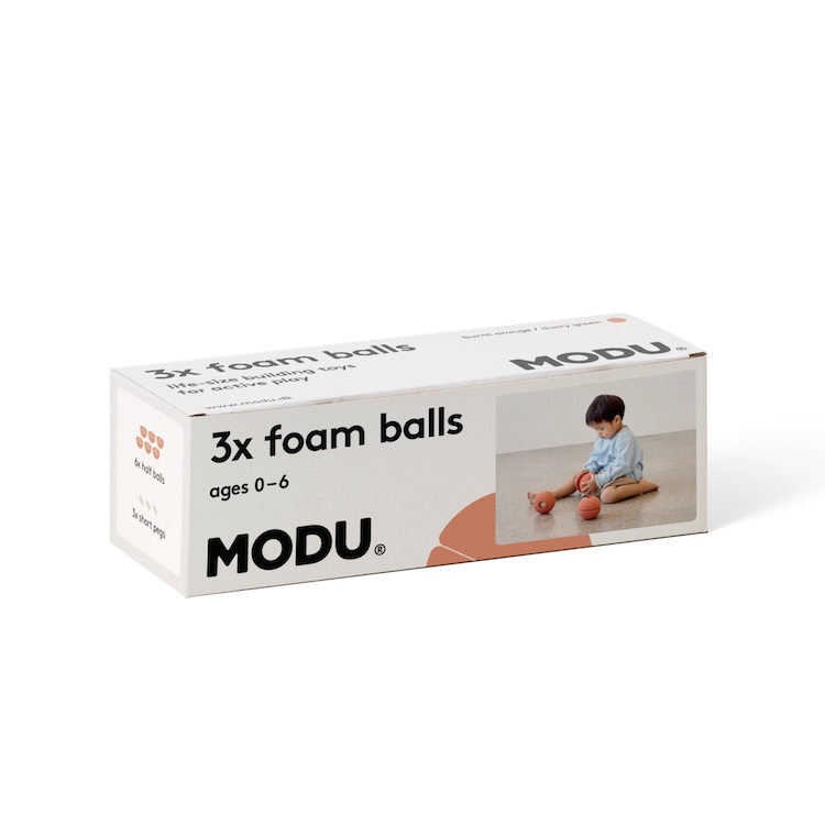 MODU 3 foam balls burnt orange - dusty green