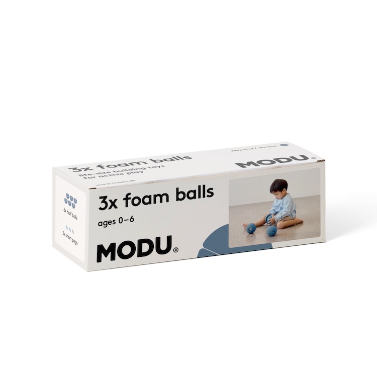 MODU 3 foam balls deep blue - sky blue