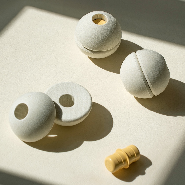 MODU 3 foam balls sand grey - honey yellow