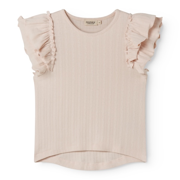 MarMar Copenhagen T-shirt Tavora frill pointelle misty pink