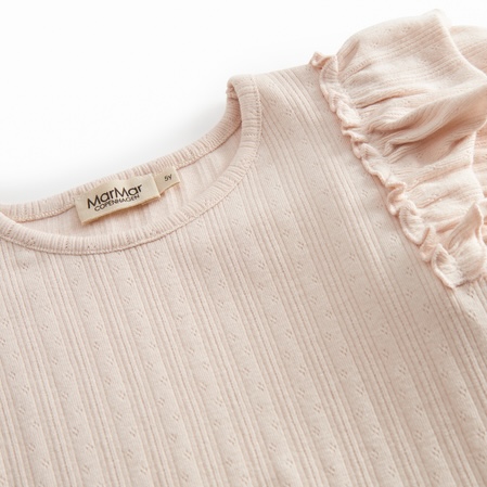 MarMar Copenhagen T-shirt Tavora frill pointelle misty pink