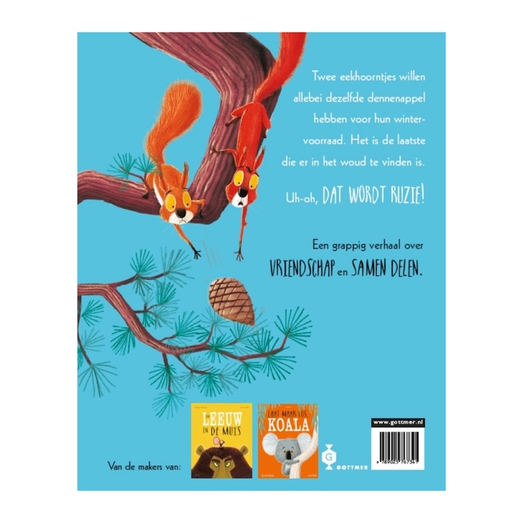 Prentenboek twee vechtende eekhoorntjes Rachel Bright