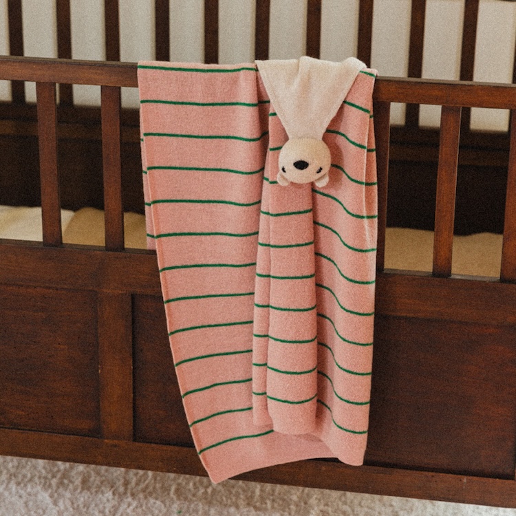 Hvid babydeken blanket Harry powder-grass