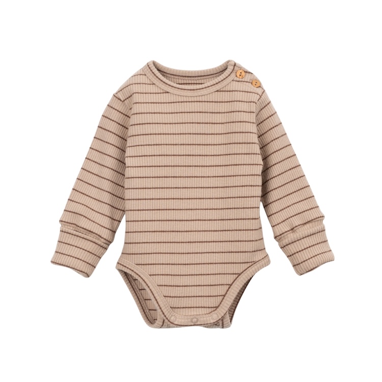 Play Up romper met lange mouw rib tufting