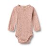 Wheat romper met lange mouw Elmine dime rose small flower