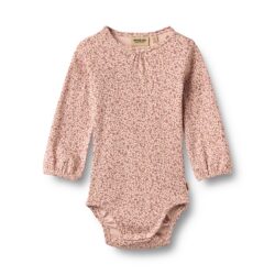 Wheat romper met lange mouw Elmine dime rose small flower