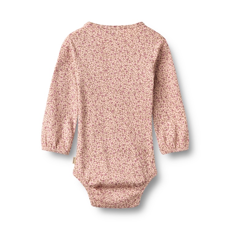 Wheat romper met lange mouw Elmine dime rose small flower
