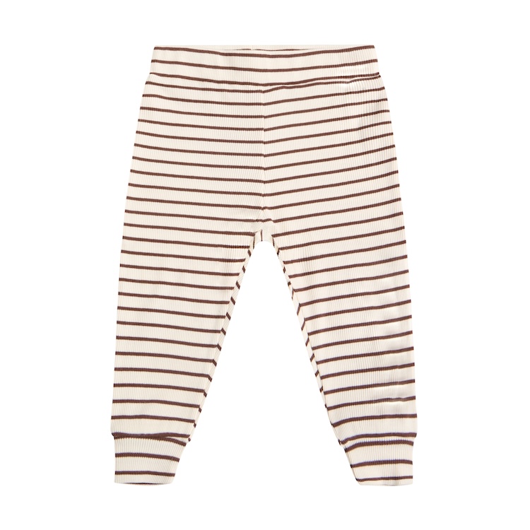 Enfant rib broekje gestreept chestnut