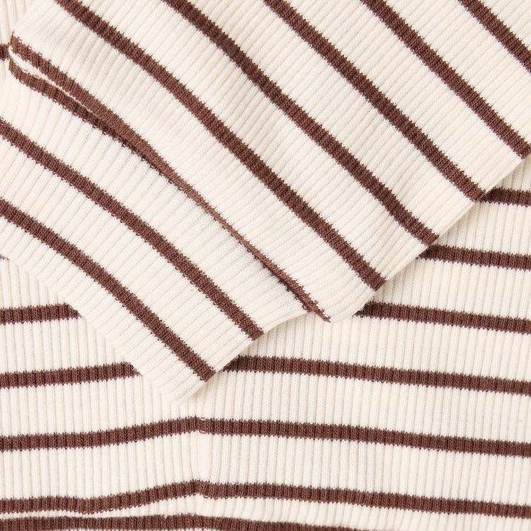 Enfant rib broekje gestreept chestnut