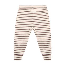 Enfant rib broekje gestreept chestnut