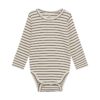 Enfant rib romper met lange mouw gestreept chestnut